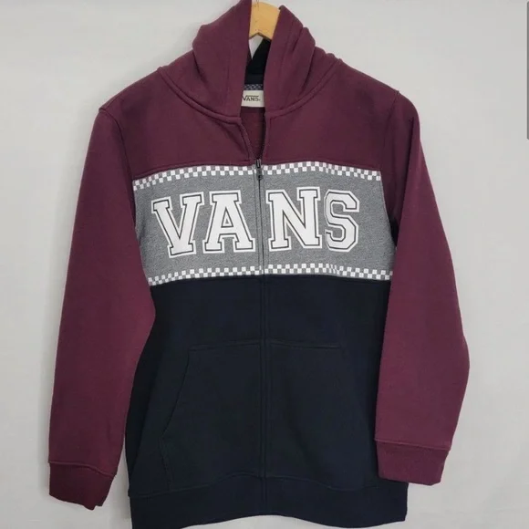 zip hoodie checkered sweatshirt vans